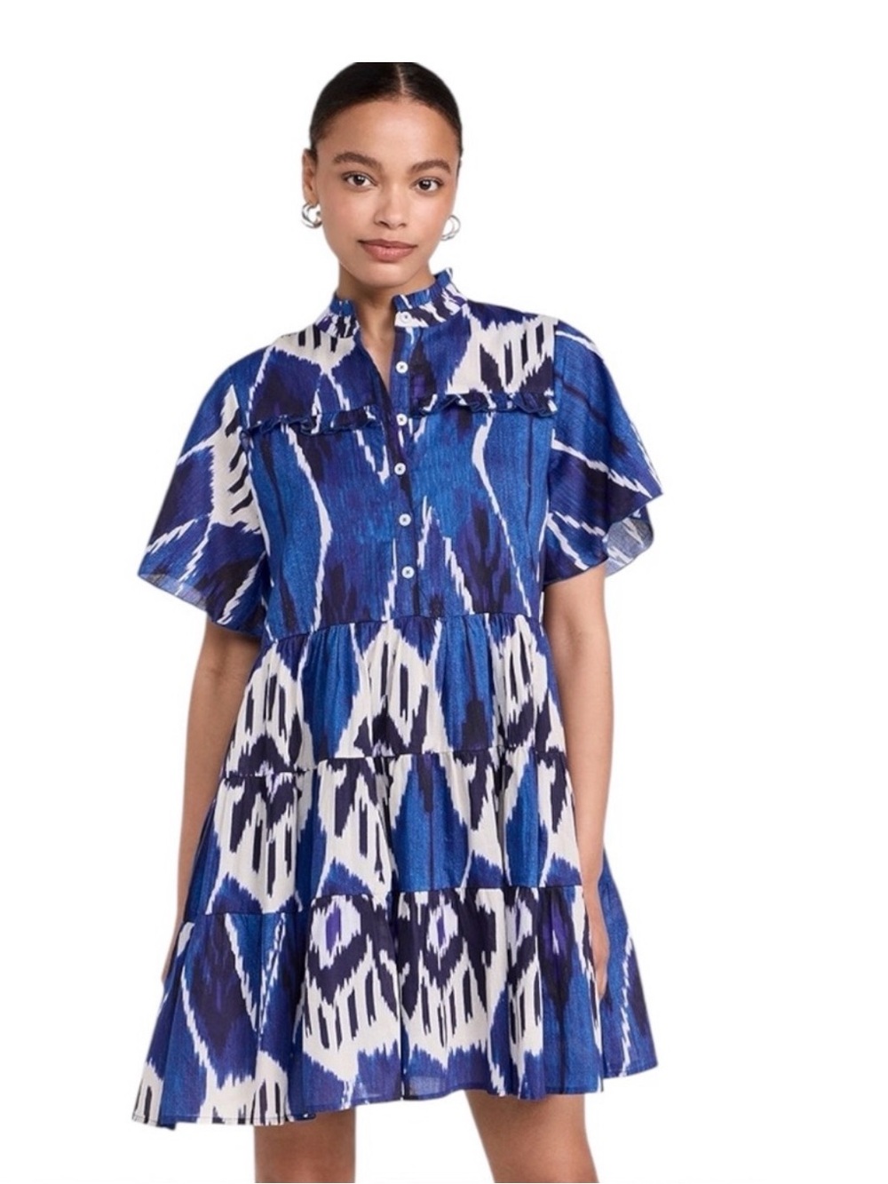 Ro’s Garden Vibeka Short Mini Dress in Blue Bazaar Size Medium